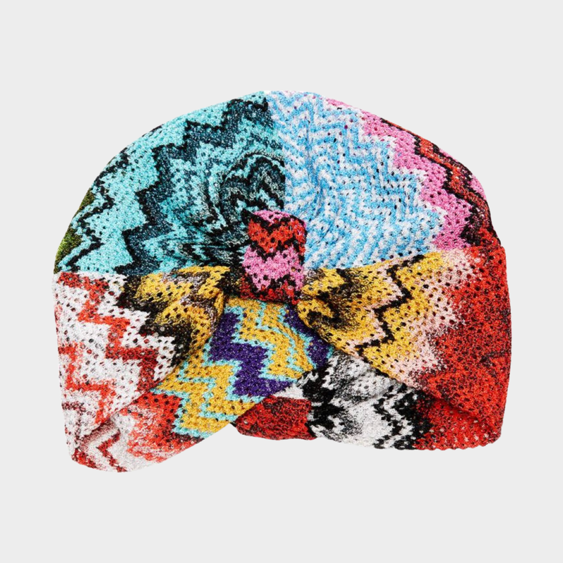 Missoni Mare multicoloured crochet knit turban hat