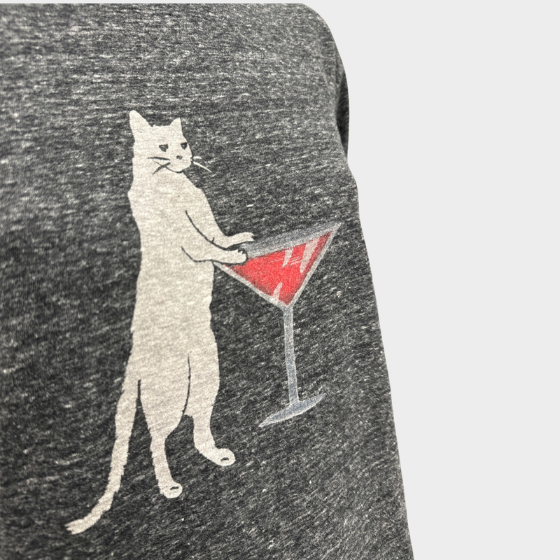 Saint Laurent women's grey marl cat t-shirt