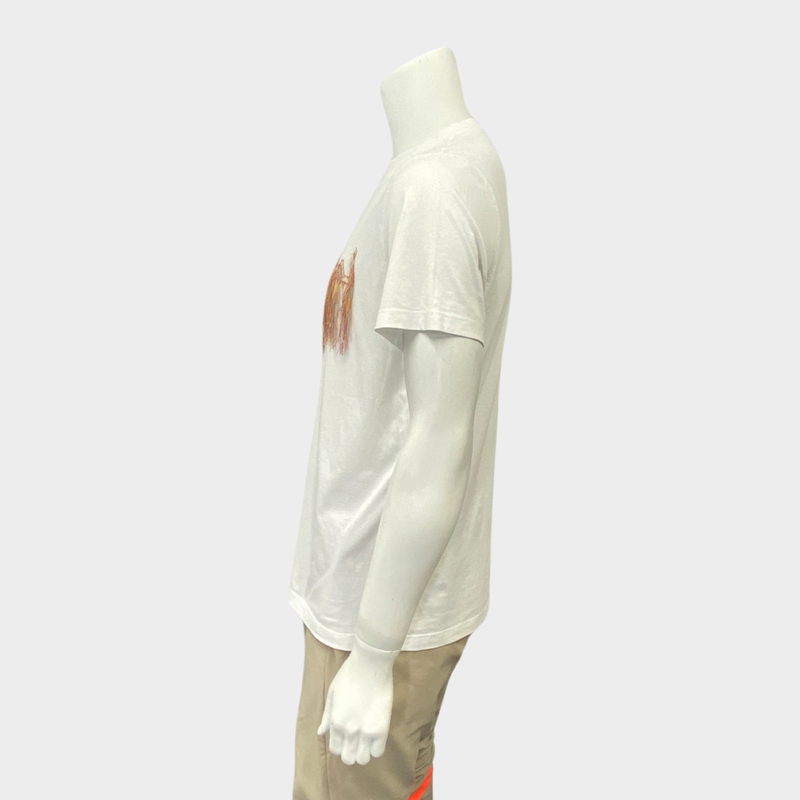 Qasimi men's white embroidered print t-shirt