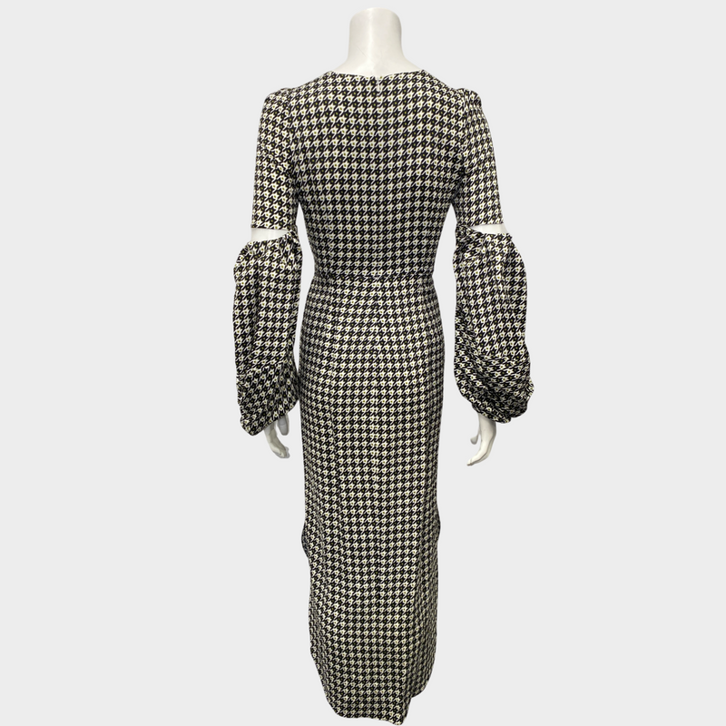 Hellessy abstract print cut out sleeve viscose dress