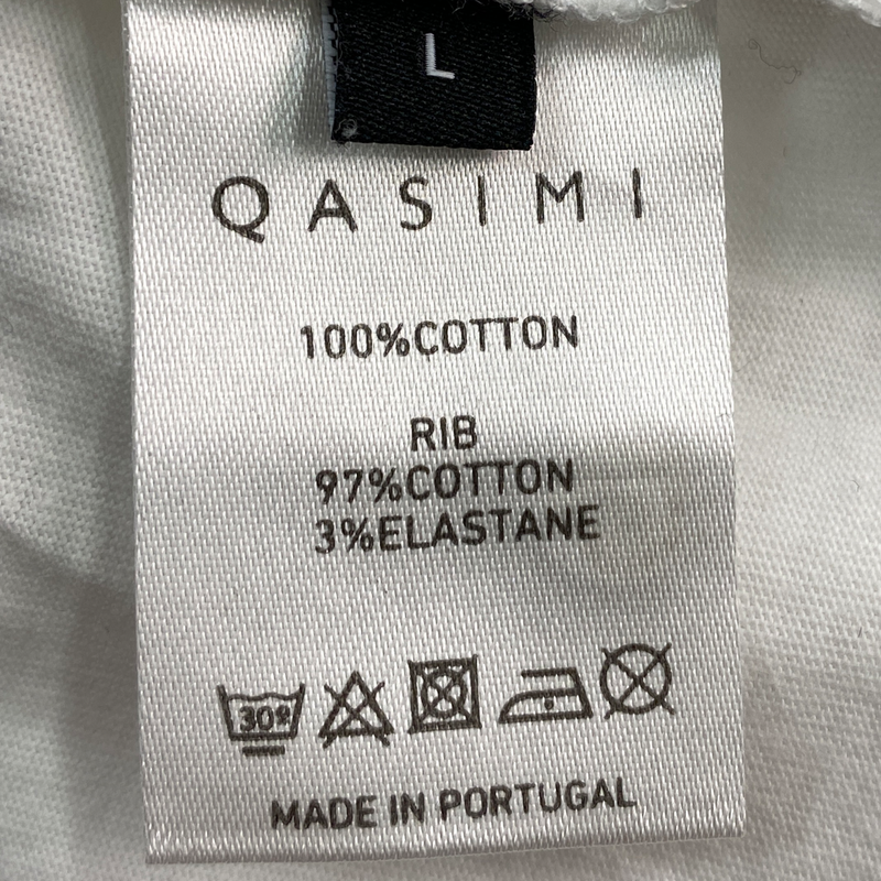 Qasimi men's white embroidered print t-shirt