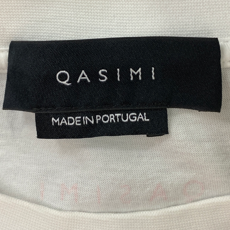 Qasimi men's white embroidered print t-shirt