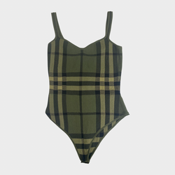 Burberry women's khaki nova check cotton bodysuit