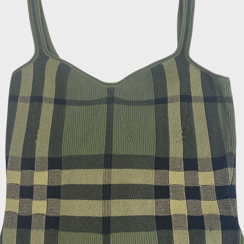 Burberry women's khaki nova check cotton bodysuit