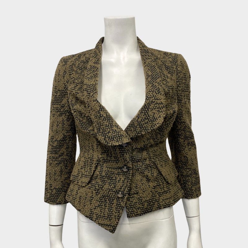 Vivienne Westwood women's bottle green and black asymmetrical jacket
