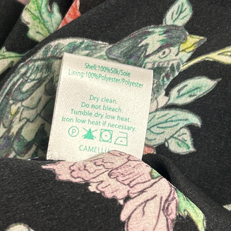 Rixo Black And Multicolor Silk Floral Print Dress