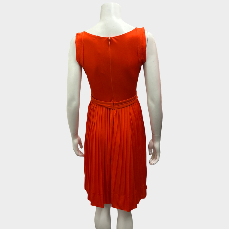 Gucci Orange Draped Dress With Tortoiseshell Buckle Details