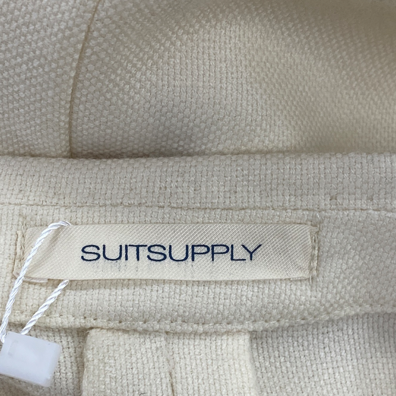 Suitsupply men's ecru wool double-breasted jacket