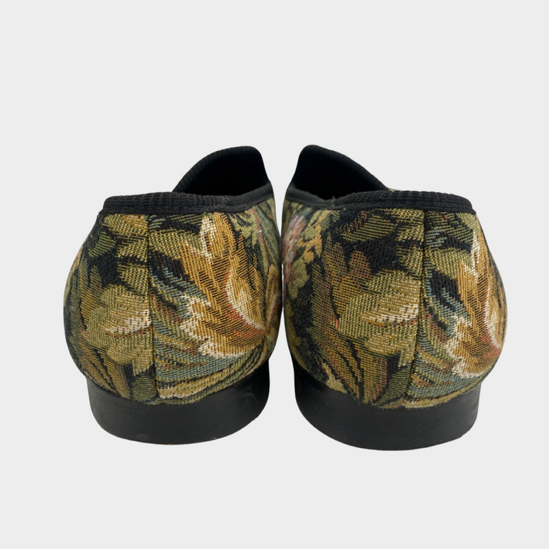 Arthur Sleep men's floral embroidered canvas loafers