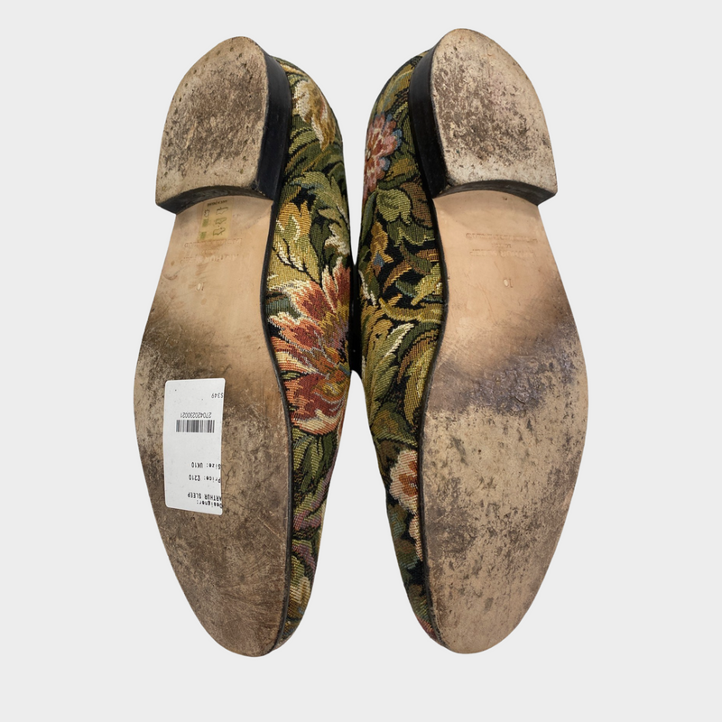 Arthur Sleep men's floral embroidered canvas loafers