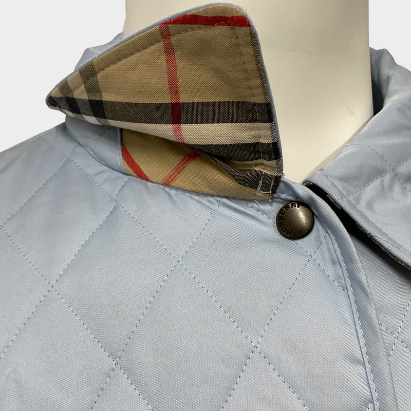 Burberry women's baby blue quilted lightweight jacket