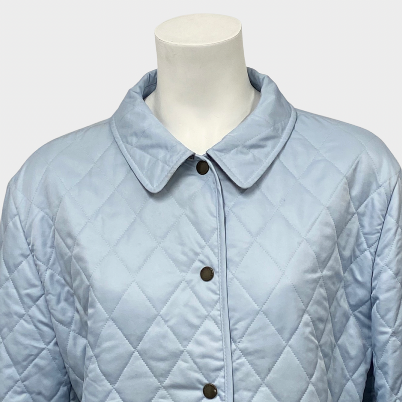 Burberry women's baby blue quilted lightweight jacket
