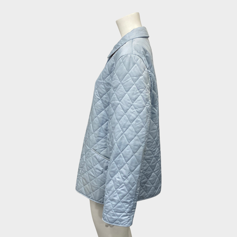 Burberry women's baby blue quilted lightweight jacket