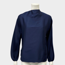 Celine women's navy silk blouse