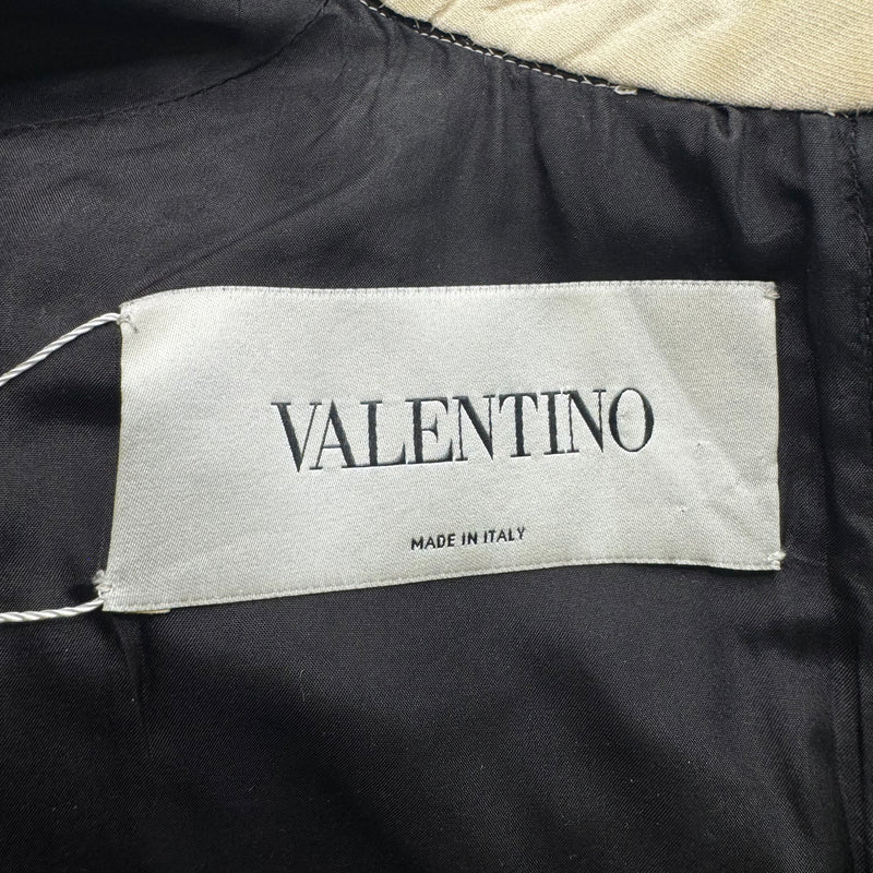 Valentino Black Wool And Silk Dress With Beige Accent