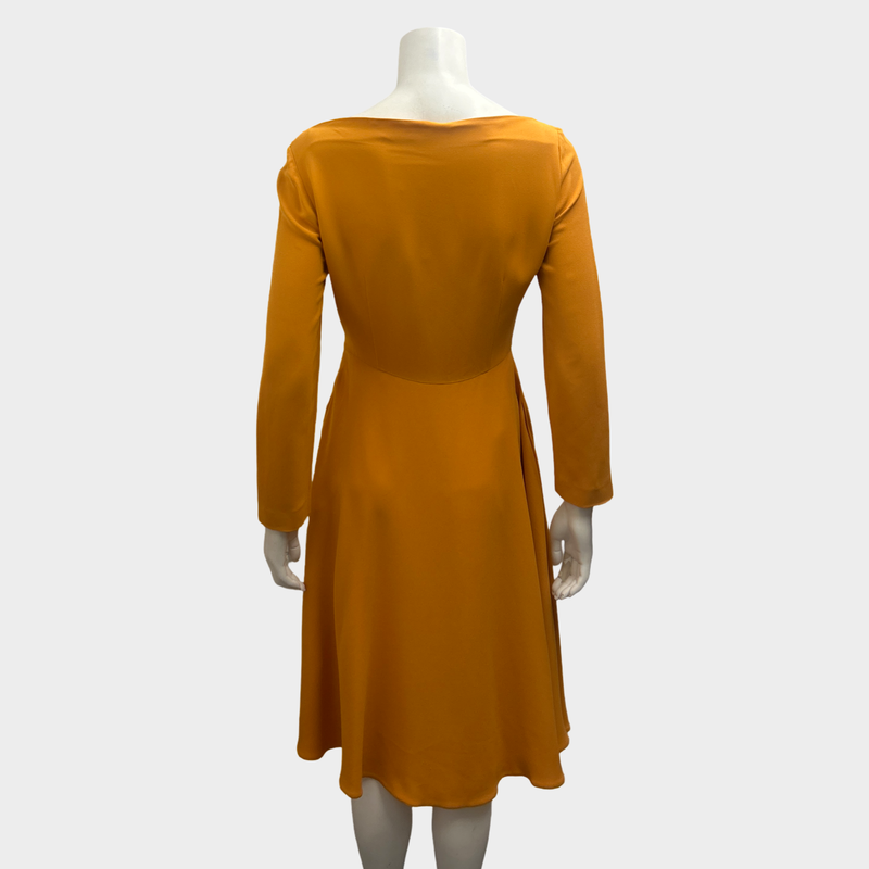 Miu Miu Yellow Long-Sleeved Dress With Shoulder Embellishments