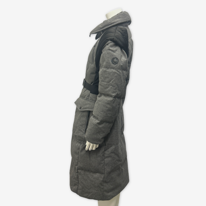 Fusalp women's grey wool long duck down puffer coat
