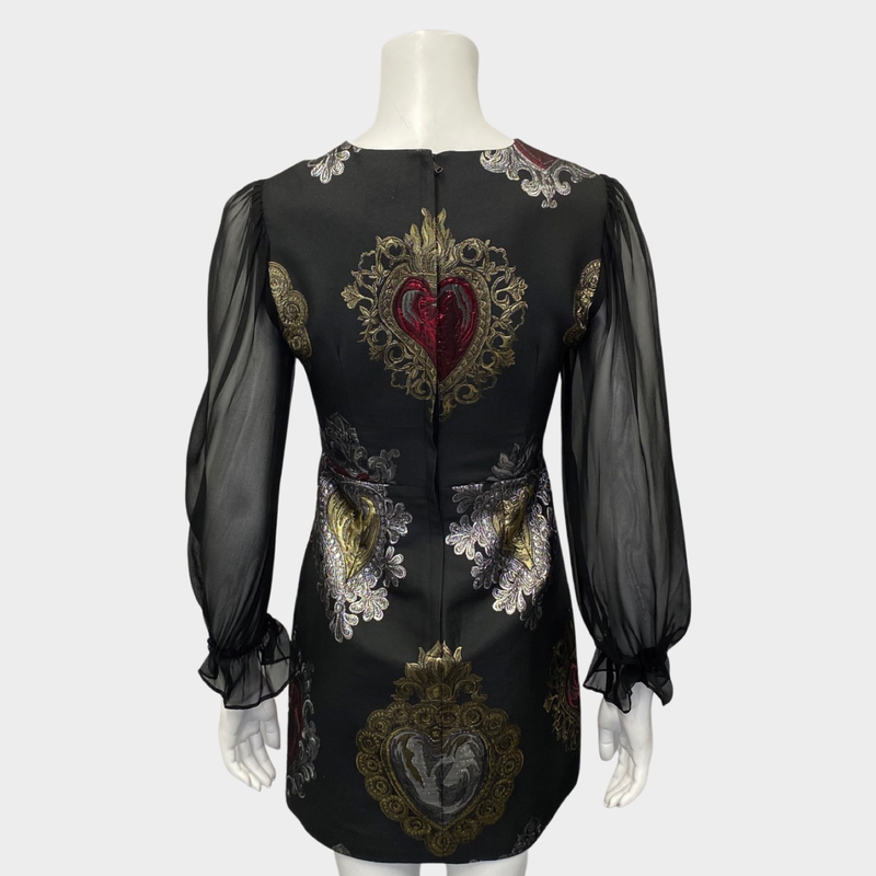 Dolce&Gabbana black dress with heart applique