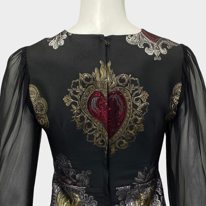Dolce&Gabbana black dress with heart applique