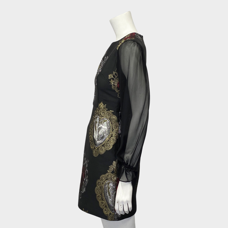 Dolce&Gabbana black dress with heart applique