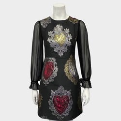 Dolce&Gabbana black dress with heart applique