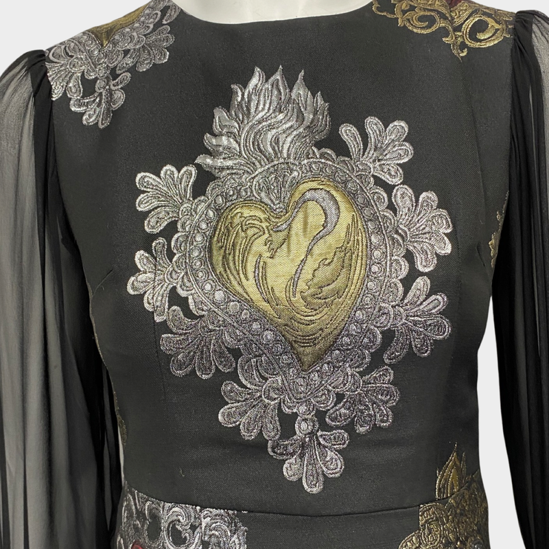 Dolce&Gabbana black dress with heart applique