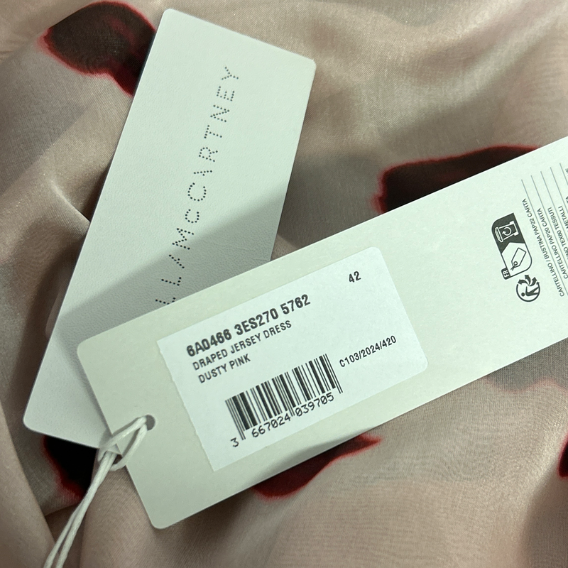 Stella Mccartney Dusty Pink Silk Backless Lipstick Print Dress