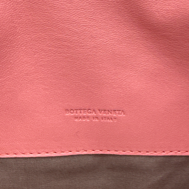 Bottega Veneta Women's Intrecciato Woven Small Pink Leather Clutch Bag