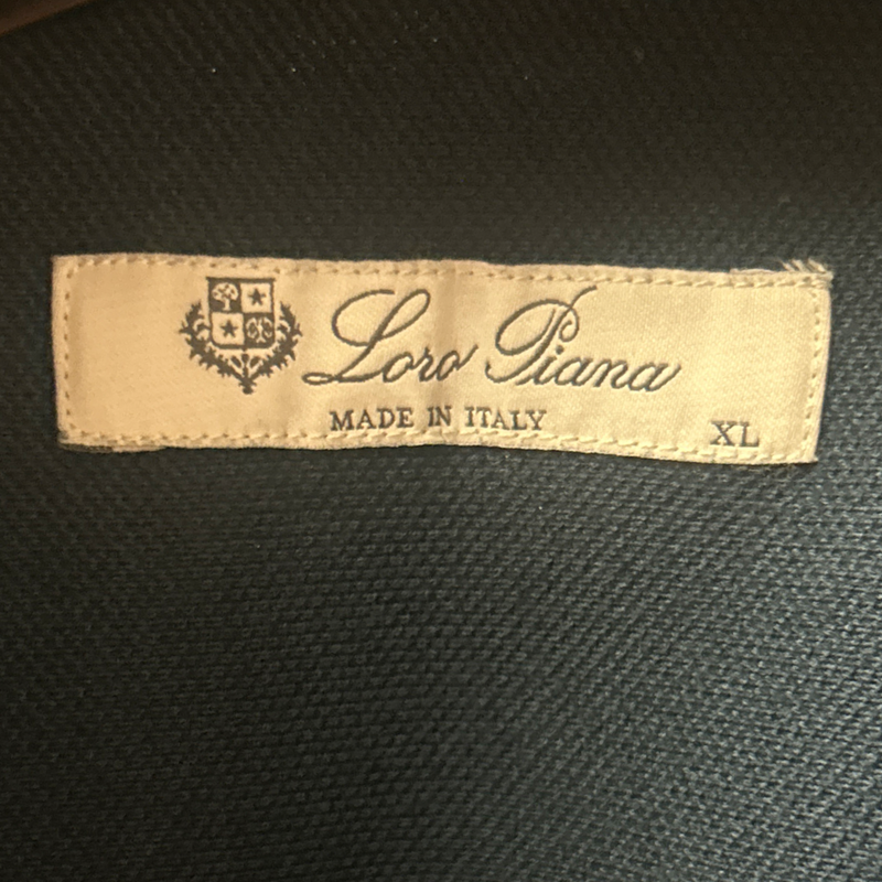Loro Piana navy blue cotton button-down shirt