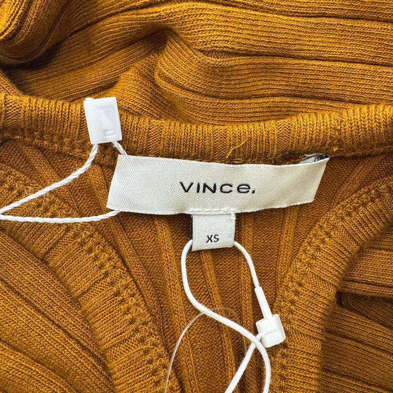Vince Burnt Orange Knit Ribbed Dress