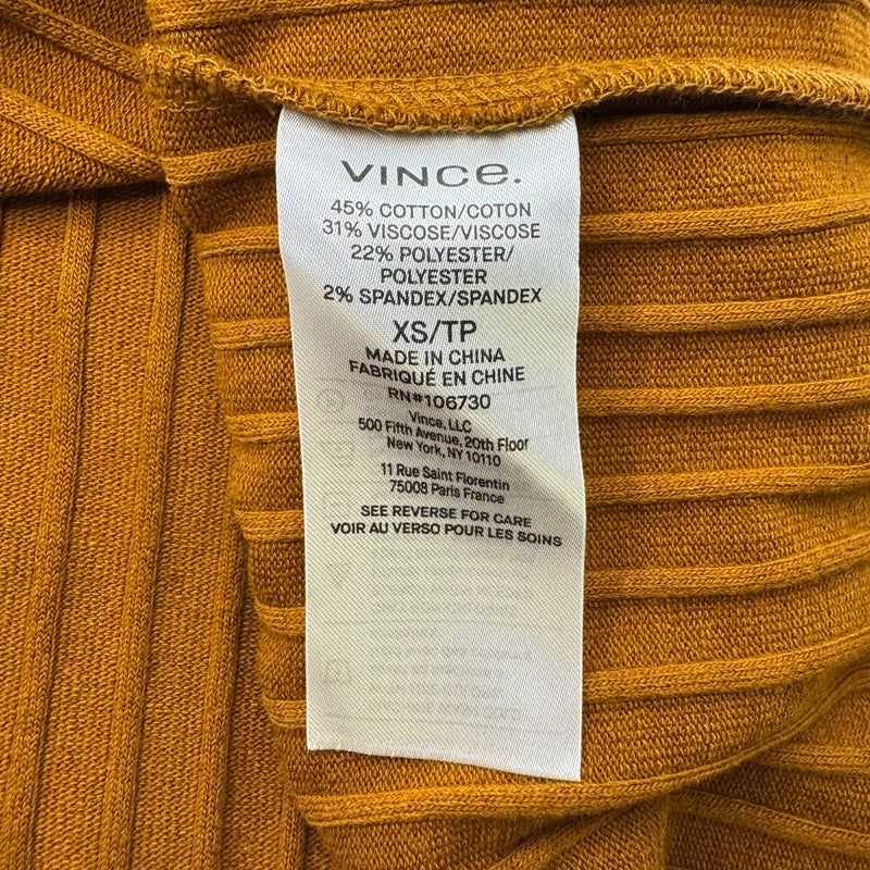 Vince Burnt Orange Knit Ribbed Dress