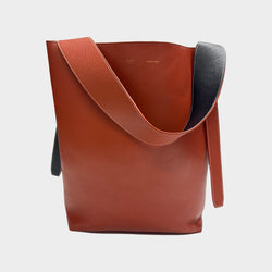Céline brown zebra print twisted cabas tote with pouch