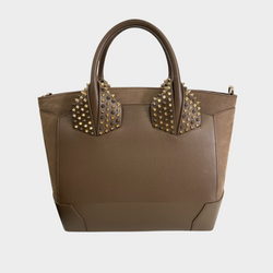 Christian Louboutin women's light brown leather studded handbag