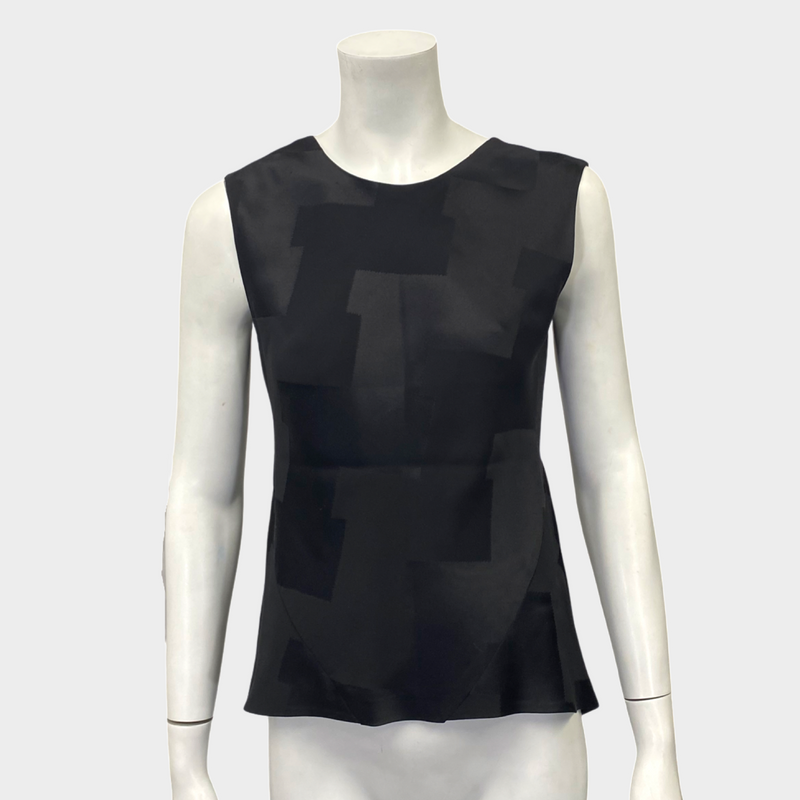 Balenciaga women's black silk tank top