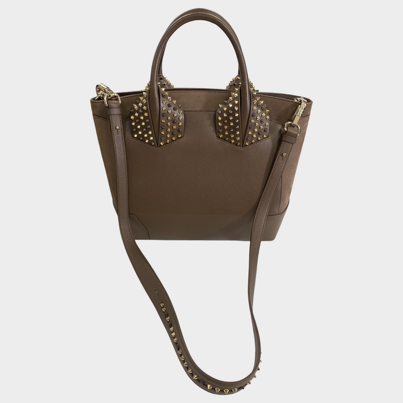 Christian Louboutin women's light brown leather studded handbag