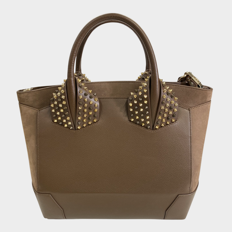 Christian Louboutin women's light brown leather studded handbag