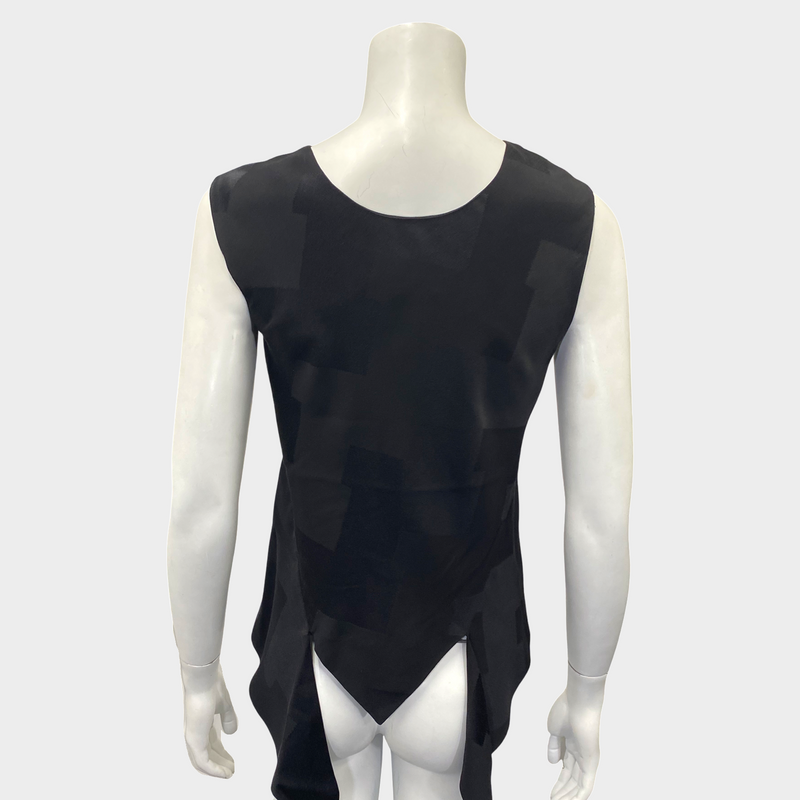 Balenciaga women's black silk tank top