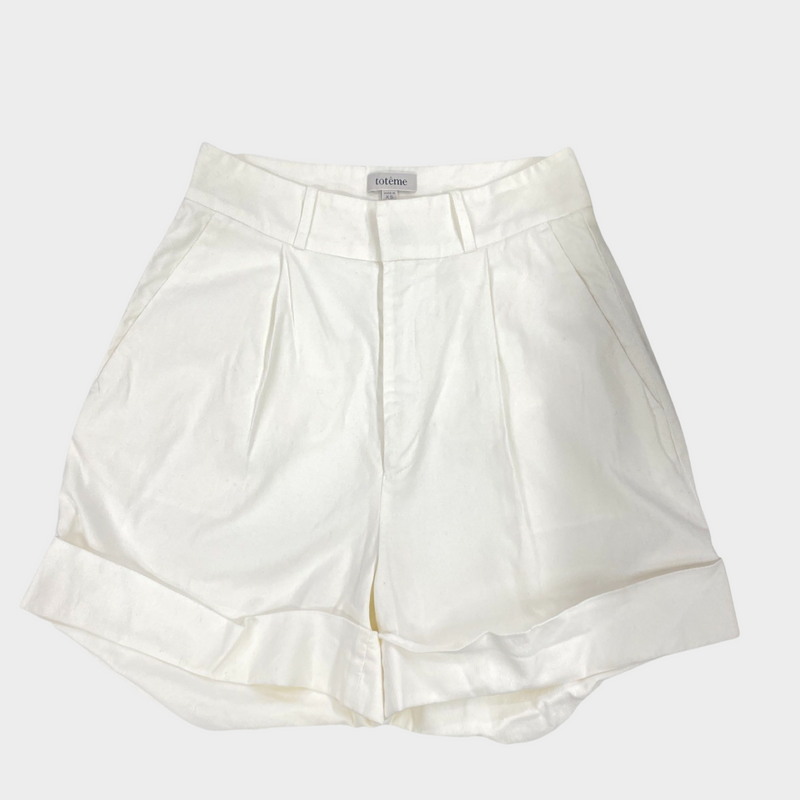 Toteme women’s white cotton and linen shorts