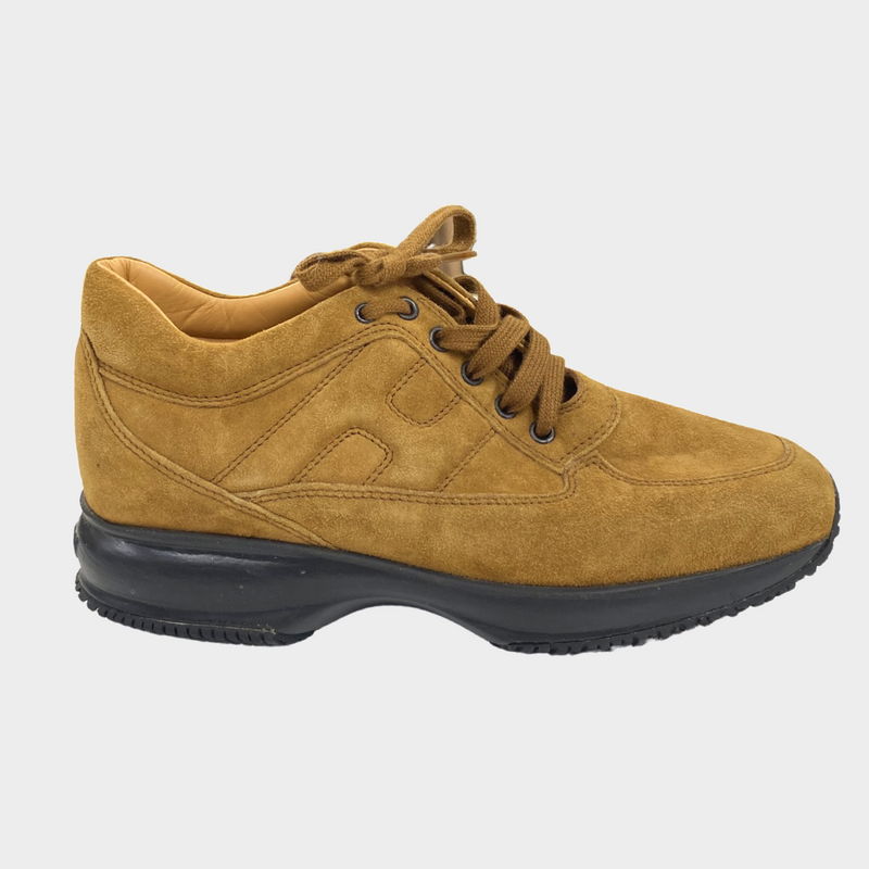 Hogan interactive women's camel suede trainers