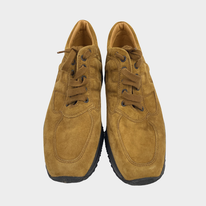 Hogan interactive women's camel suede trainers