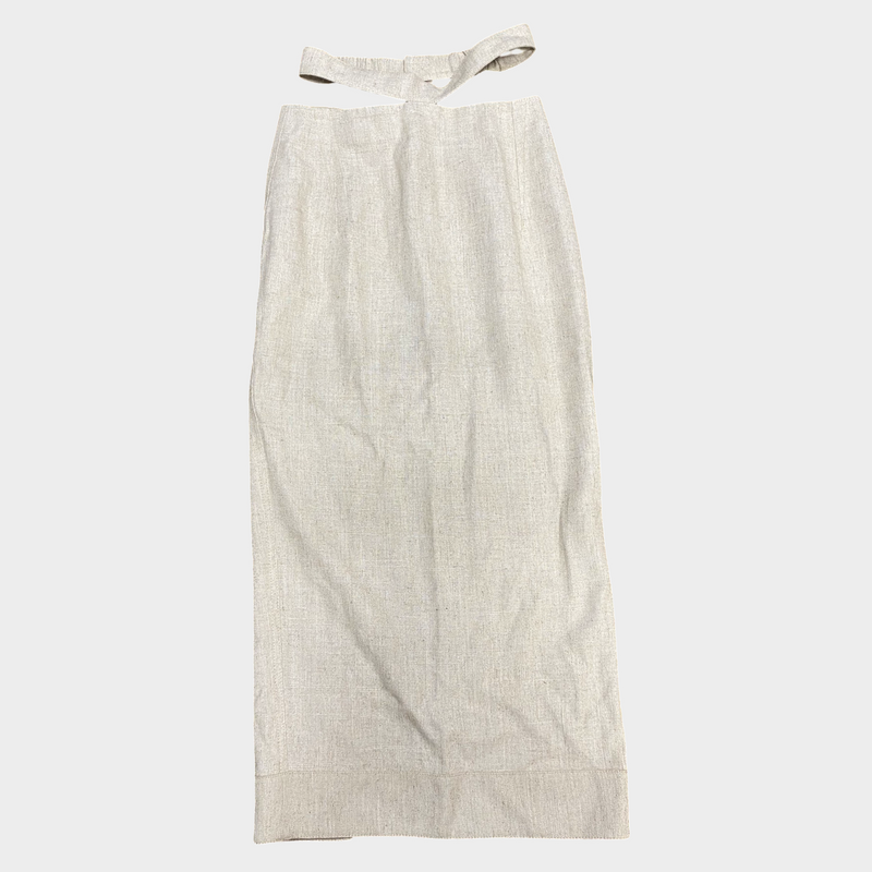 Jacquemus light beige long skirt with slit