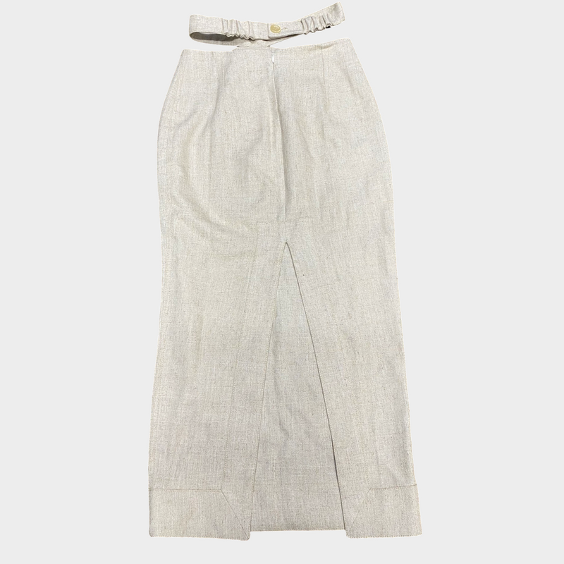 Jacquemus light beige long skirt with slit