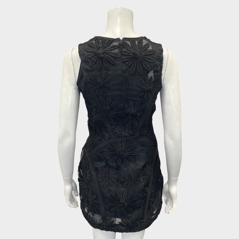 Marni black  dress with sheer floral overlay