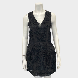 Marni black  dress with sheer floral overlay