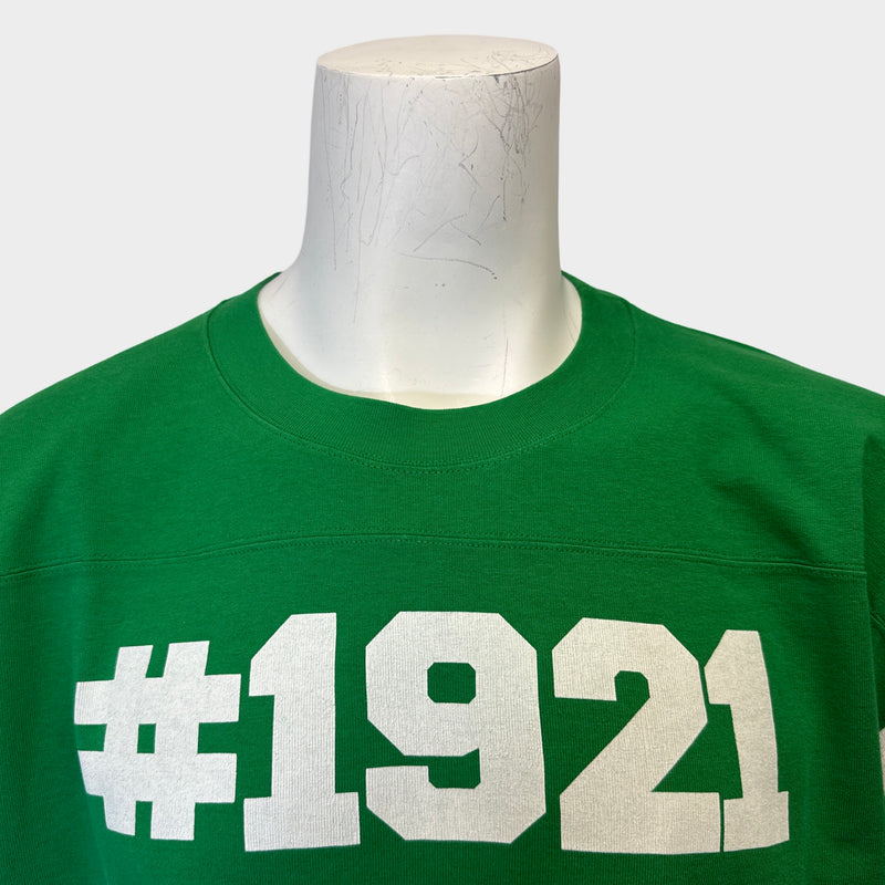 Gucci men's green 1921 logo print t-shirt