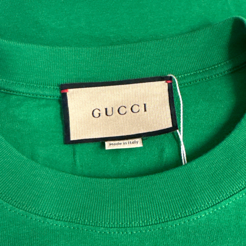 Gucci men's green 1921 logo print t-shirt