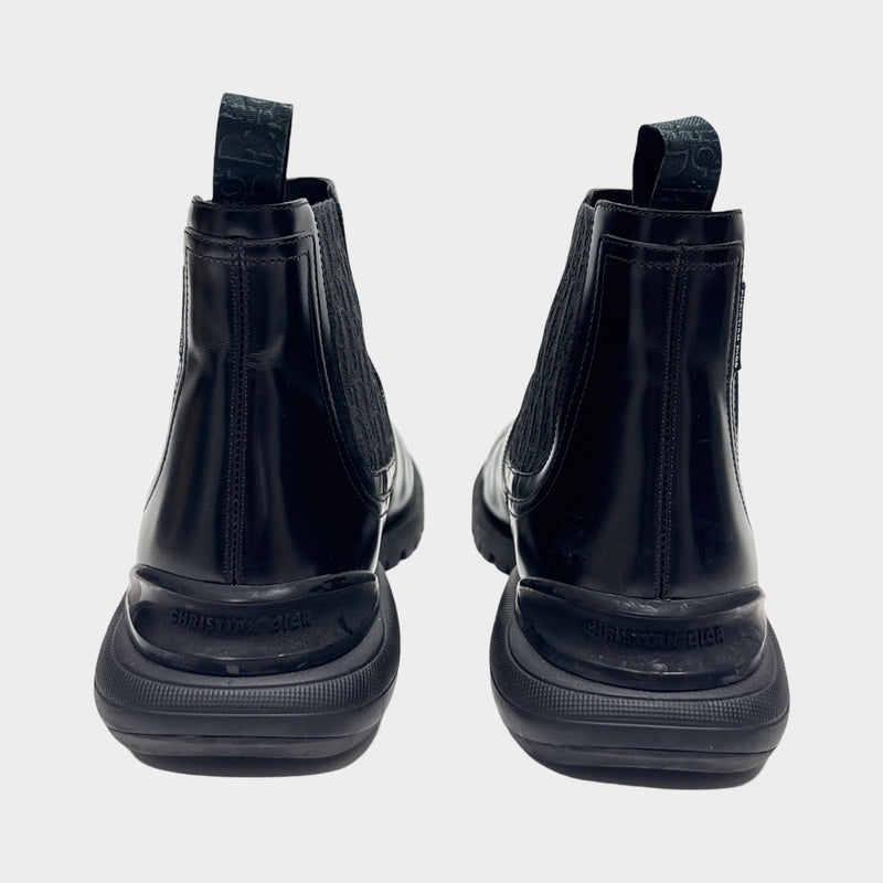 Dior men's oblique print ankle leather boots