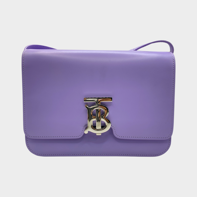 Burberry TB small leather purple shoulder bag