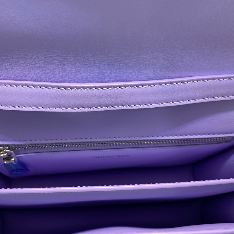 Burberry TB small leather purple shoulder bag