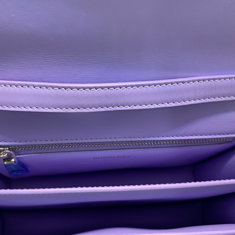 Burberry TB small leather purple shoulder bag